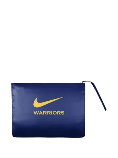 Nike Nba Golden State Warriors Half-zip-fastening Hoodie In Blue