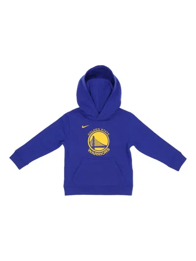 Nike Nba Golden State Warriors Logo Hoodie In Blue