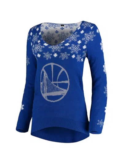 Nike Nba Golden State Warriors Snowflake V-neck Sweater In Blue