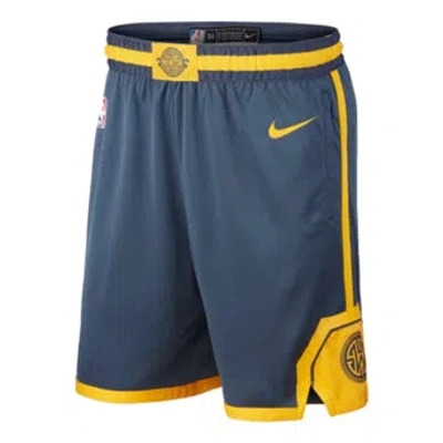 Nike Nba Golden State Warriors Swingman City Edition Shorts Blueyellow