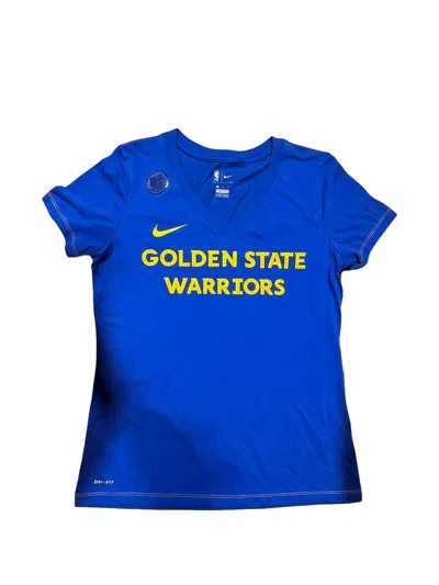 Nike Nba Golden State Warriors V-neck T-shirt In Blue