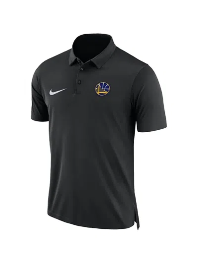 Nike Nba Gsw Breathe Colorblock Polo In Black