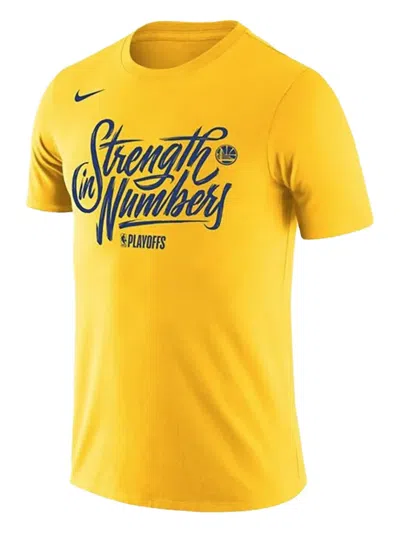 Nike Nba Gsw Dri-fit T-shirt In Yellow