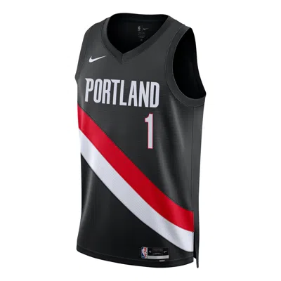 Nike Nba Ja Morant Portland Trail Blazers Icon Edition Dri-fit Swingman Jersey 'black'