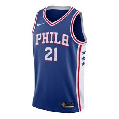 NIKE NIKE NBA JERSEY BASKETBALL JERSEY/VEST SW FAN EDITION PHILADELPHIA 76ERS 21 TEAM LIMITED BLUE