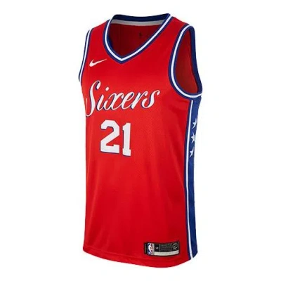 Nike Nba Jersey Basketball Vest Sw Fan Edition Philadelphia 76 21 Limited Red
