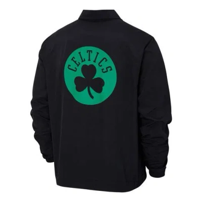 Nike Nba Lightweight Boston Celtics Alphabet Printing Zipper Woven Sports Jacket Black