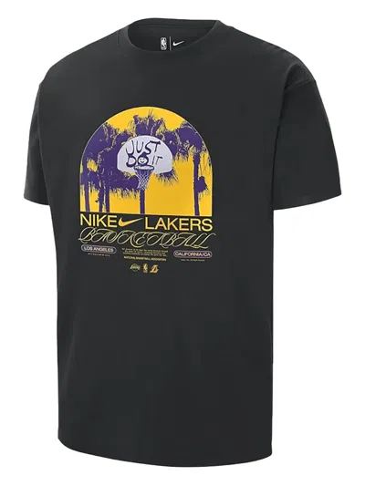 Nike Nba Los Angeles Courtside Max 90 T-shirt In Black