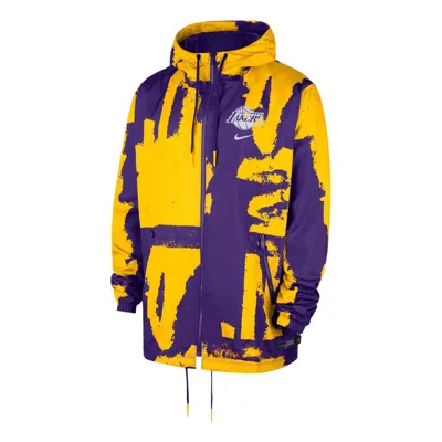 Nike Los Angeles Lakers Courtside  Men's Nba Club Woven Full-zip Jacket In Purple