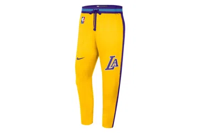 Pre-owned Nike Nba Los Angeles Lakers Dri-fit Pants Yellow