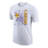 Nike Nba Los Angeles Lakers Logo Printing Quick Dry Basketball Sports Short Sleeve White