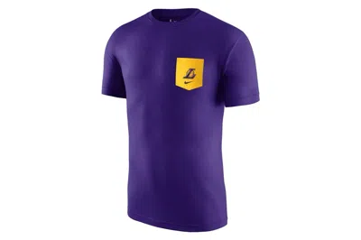 Pre-owned Nike Nba Los Angeles Lakers Pocket Logo T-shirt Purple