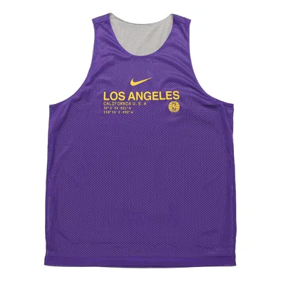 Nike Nba Los Angeles Lakers Reversible Basketball Jersey/vest Gray Purple In Blue