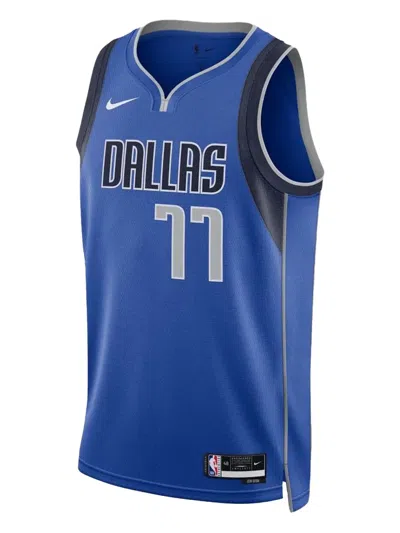 Nike Nba Mavericks 'doncic 77' 22/23 Icon Edition Swingman Jersey Tank Top In Blue