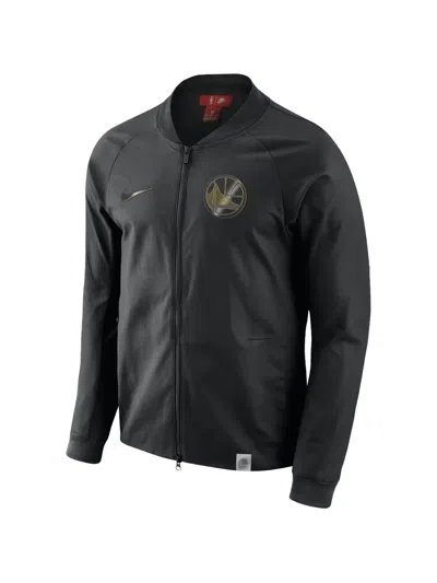 Nike Nba Modern Varsity Jacket In Black