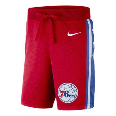 Nike Nba Philadelphia 76 Basketball Sports Breathable Quick Dry Shorts Red In Multi