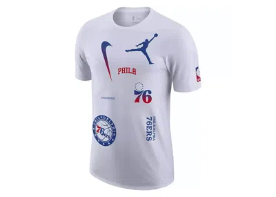 Pre-owned Nike Nba Philadelphia 76ers Courtside Statement Edition T-shirt In White