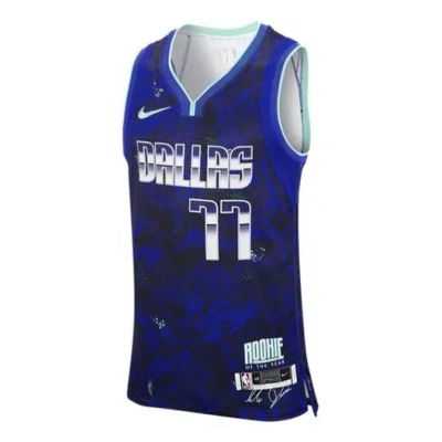 Nike Nba Retro Basketball Jersey/vest Dallas Mavericks Doncic No. 77 Blue