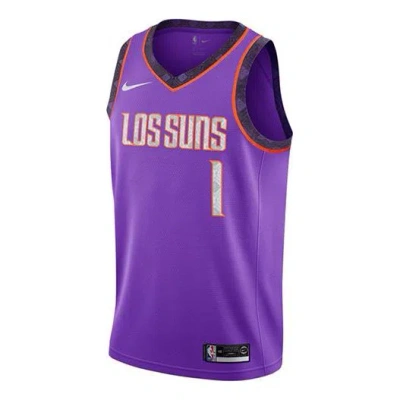 Nike Nba Retro Basketball Jersey/vest Sw Fan Edition 18-19 Season Phoenix Suns Devin Booker 1 Purple