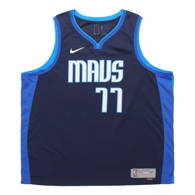 Nike Nba Retro Basketball Jersey/vest Sw Fan Edition Version Dallas Mavericks Doncic No. 77 Navy Blu In Blue