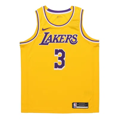 Nike Nba Sports Basketball Jersey/vest Sw Fan Edition 20 Season Los Angeles Lakers Davis No. 3 Yello In Yellow