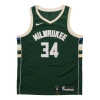 Nike Nba Sports Basketball Jersey/vest Sw Fan Edition Milwaukee Bucks Alphabet 34 Green