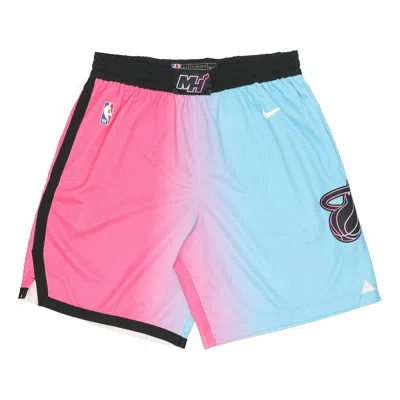 Nike Nba Swingman Shorts City Edition Miami Heat Colorblock Sports Basketball Purple Red Purplered In Multi