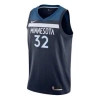 Nike Nba Towns Timberwolves 3 2 Fan Edition Basketball Jersey/vest Navy Blue Dark Blue In Gray
