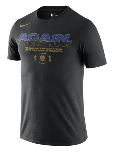 Nike Nba Warriors "grey-2018 Nba Finals Champs Celebration" T-shirt In Black