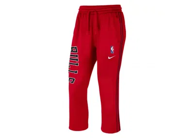 Pre-owned Nike Nba Women's Chicago Bulls Courtside Fleece Mid Calf Length Pants In Red