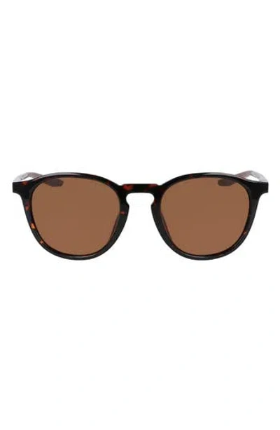 Nike Neo Rd 50mm Round Sunglasses In Tortoise/brown