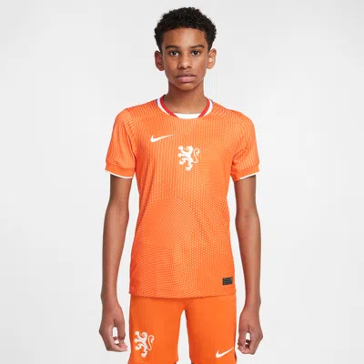 Nike Netherlands 2025 Stadium Home (women's Team) Big Kids'  Dri-fit Soccer Replica Jersey In Orange