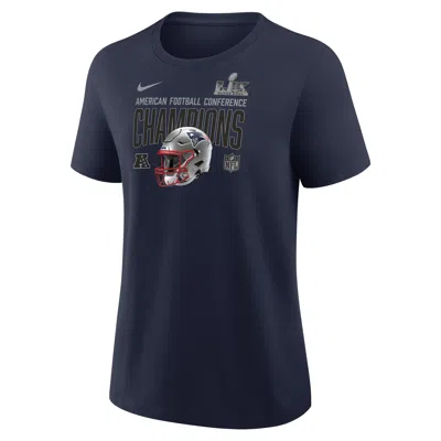 Nike New England Patriots 2026 Afc Champions Helmet  Women's Nfl T-shirt In Blue