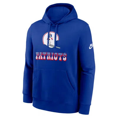 Nike New England Patriots Best Season Rewind Club  Men's Nfl Pullover Hoodie In Blue