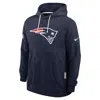 Nike Navy New England Patriots Sideline Initial Home Performance Pullover Hoodie In Blue