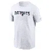 Nike Men's White New England Patriots Primetime Wordmark Essential T-shirt In White