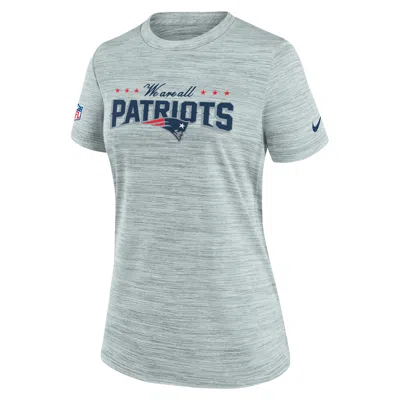 Nike New England Patriots Rivalries Collection Sideline Velocity  Women's Dri-fit Nfl T-shirt In Gray