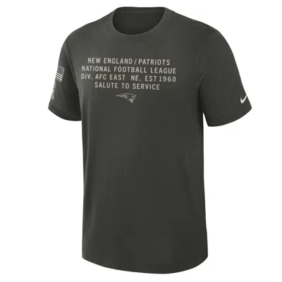 Nike New England Patriots Salute To Service Slub  Men's Dri-fit Nfl T-shirt In Gray