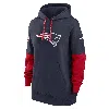 Nike Navy New England Patriots 2024 Sideline Essential Fleece Pullover Hoodie In Blue