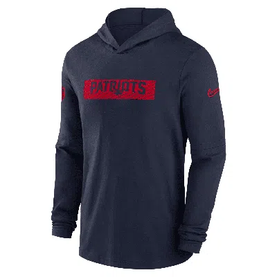 NIKE NEW ENGLAND PATRIOTS SIDELINE  MEN'S DRI-FIT NFL LONG-SLEEVE HOODED TOP,1015767438