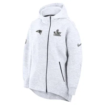 Nike New England Patriots Super Bowl Lx Opening Night Tech Fleece  Women's Nfl Full-zip Hooded Cape In Gray