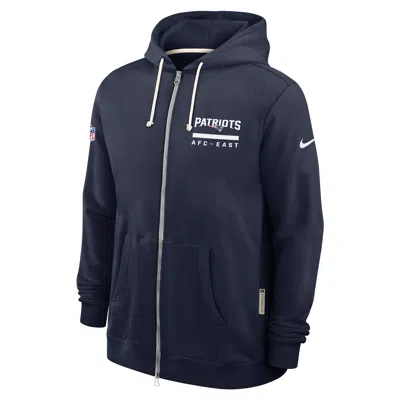 Nike New England Patriots Utility Player Sideline  Men's Dri-fit Nfl Full-zip Hoodie In Blue