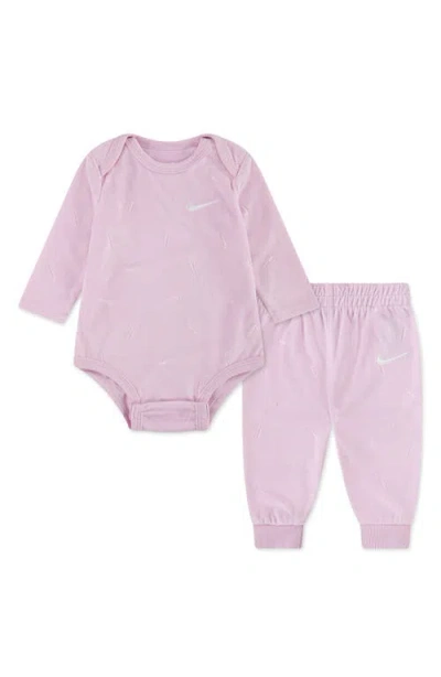 Nike Babies'  New Impressions Bodysuit & Joggers Set In Purple