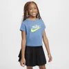 Nike Little Girls New Impression Heart Graphic T-shirts In Blue