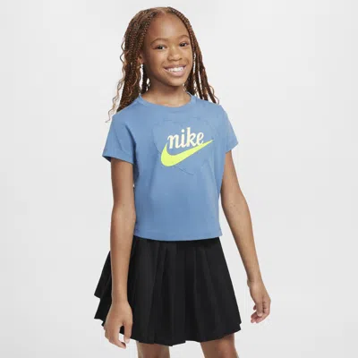 Nike Kids' Little Girls New Impression Heart Graphic T-shirts In  Aegean Storm
