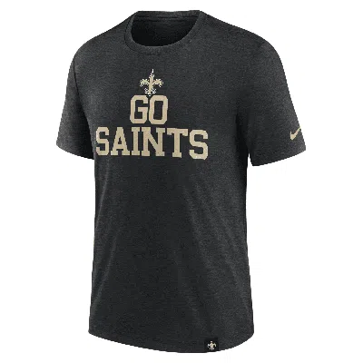 Nike Heather Black New Orleans Saints Blitz Tri-blend T-shirt In Heather Black