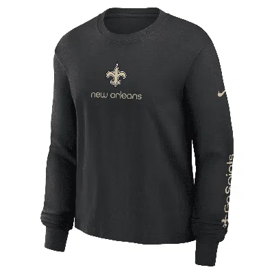 Nike Black New Orleans Saints Boxy Long Sleeve T-shirt