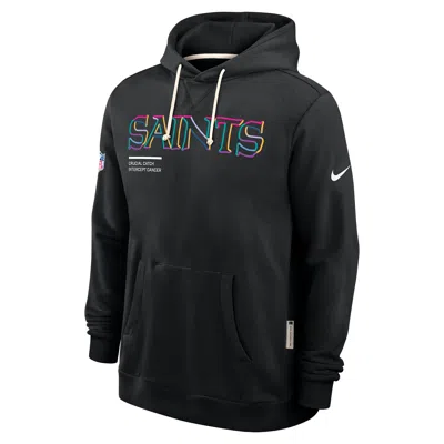 Nike New Orleans Saints Crucial Catch Sideline  Men's Dri-fit Nfl Pullover Hoodie In Black