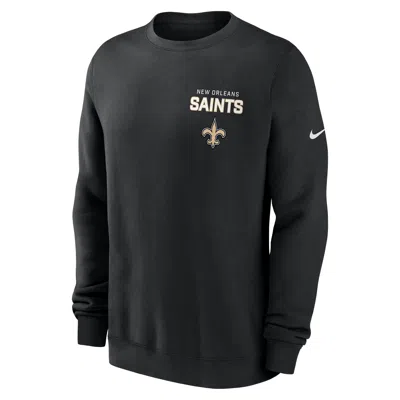 Nike New Orleans Saints Draw Block Club  Men's Nfl Pullover Crew In Black