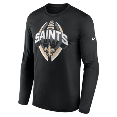 Nike New Orleans Saints Legend Icon  Men's Dri-fit Nfl Long-sleeve T-shirt In Black